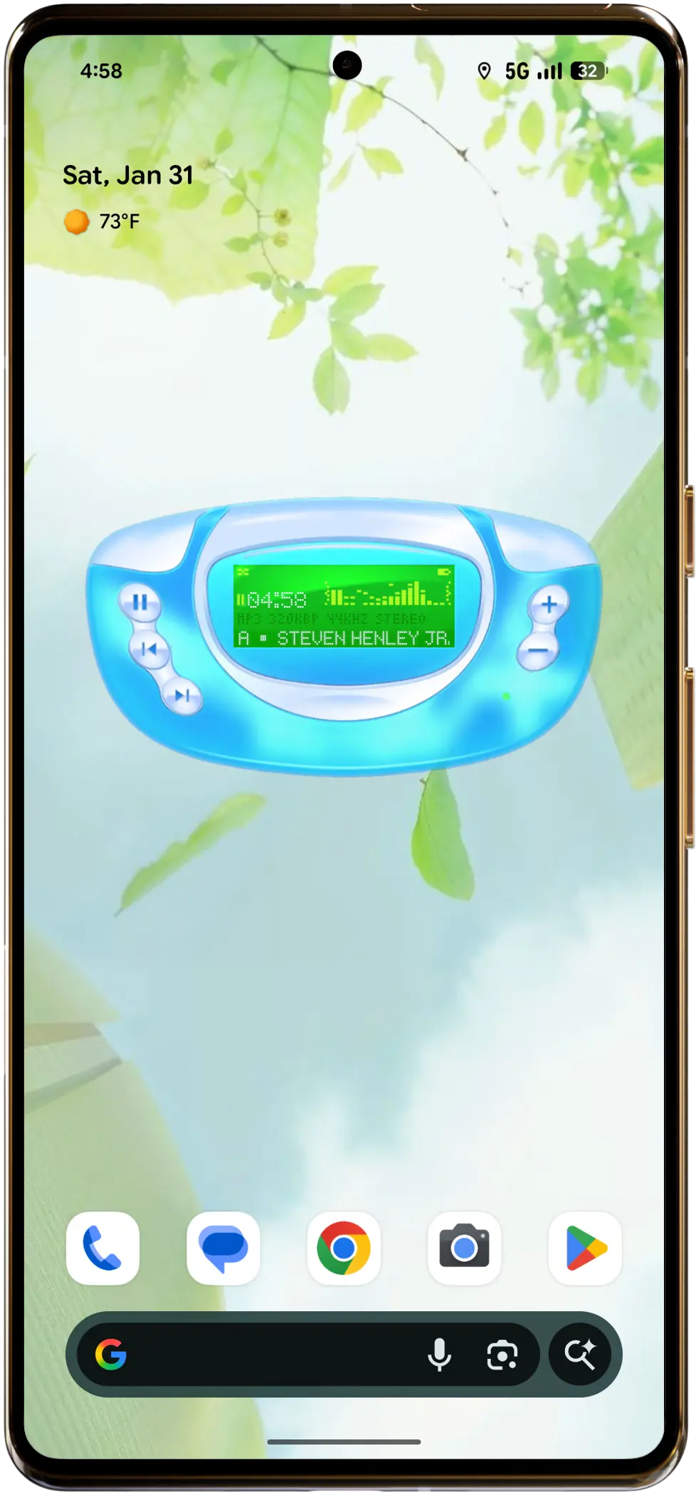 WidgetStack Aero Bubble widget on an Android home screen
