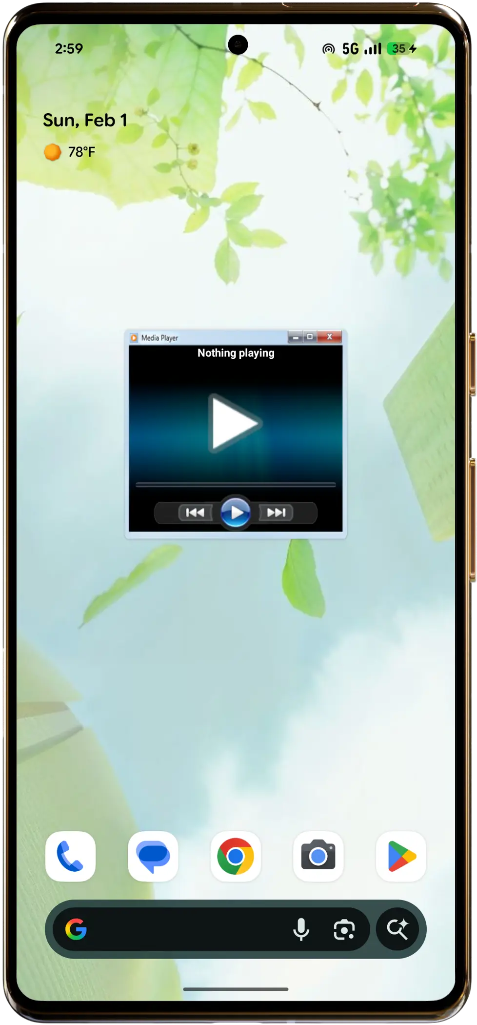 WidgetStack Aero Dark widget on an Android home screen